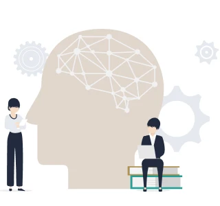 AIが学習データを分析するイメージ